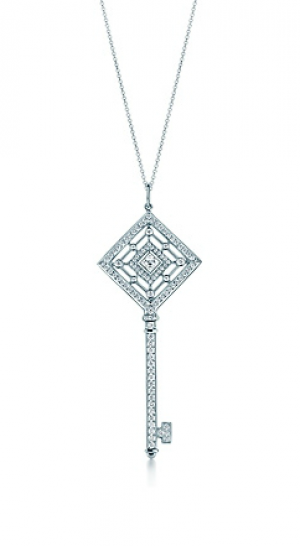 Tiffany Tiffany Keys grace key pendant in platinum with diamonds on a chain - The Great Gatsby collection.PNG